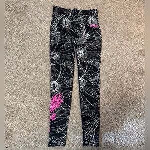 Civil Regime Caught in the Webs Black Spiderweb Leggings